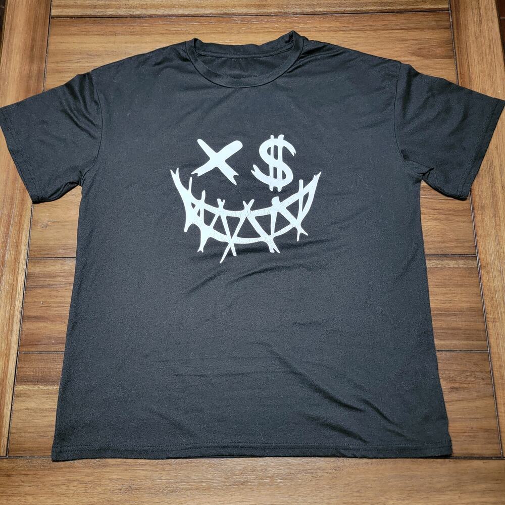Shein Youth Black Tee Horror Smiley w/ a Dollar Sign Eye - Size 15Y